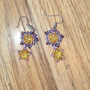 Colorful Beaded Dangle Earrings
